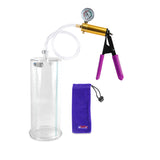 ULTIMA Purple Penis Pump Rubber Grips, Clear Hose with Gauge  3.50" Cylinder Diameter