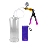 ULTIMA Purple Penis Pump Rubber Grips, Clear Hose with Gauge  3.70" Cylinder Diameter