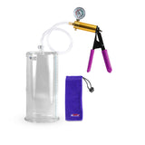 ULTIMA Purple Penis Pump Rubber Grips, Clear Hose with Gauge  4.50" Cylinder Diameter