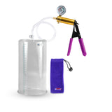ULTIMA Purple Penis Pump Rubber Grips, Clear Hose with Gauge  5.00" Cylinder Diameter