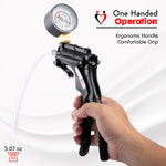 LeLuv JacVac Penis Pump - Swivel Handle + Gauge - 9" Thick Wall, No Flange Cylinder