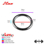 Stainless Steel Glans/Penis Rings | LeLuv® 5mm-6mm Round Gauge | 22mm-64mm Inner Diameter