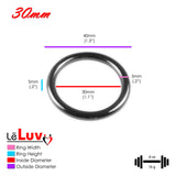 Stainless Steel Glans/Penis Rings | LeLuv® 5mm-6mm Round Gauge | 22mm-64mm Inner Diameter