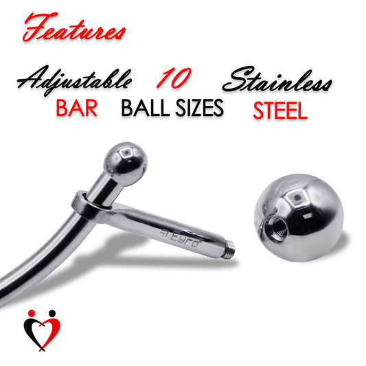 LeLuv Eyro Stainless Steel Anal Anchor and Ball with Optional Rope Rings