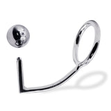 LeLuv® Eyro Anal Hook with Cock Ring and Ball | Stainless Steel Prostate Massager