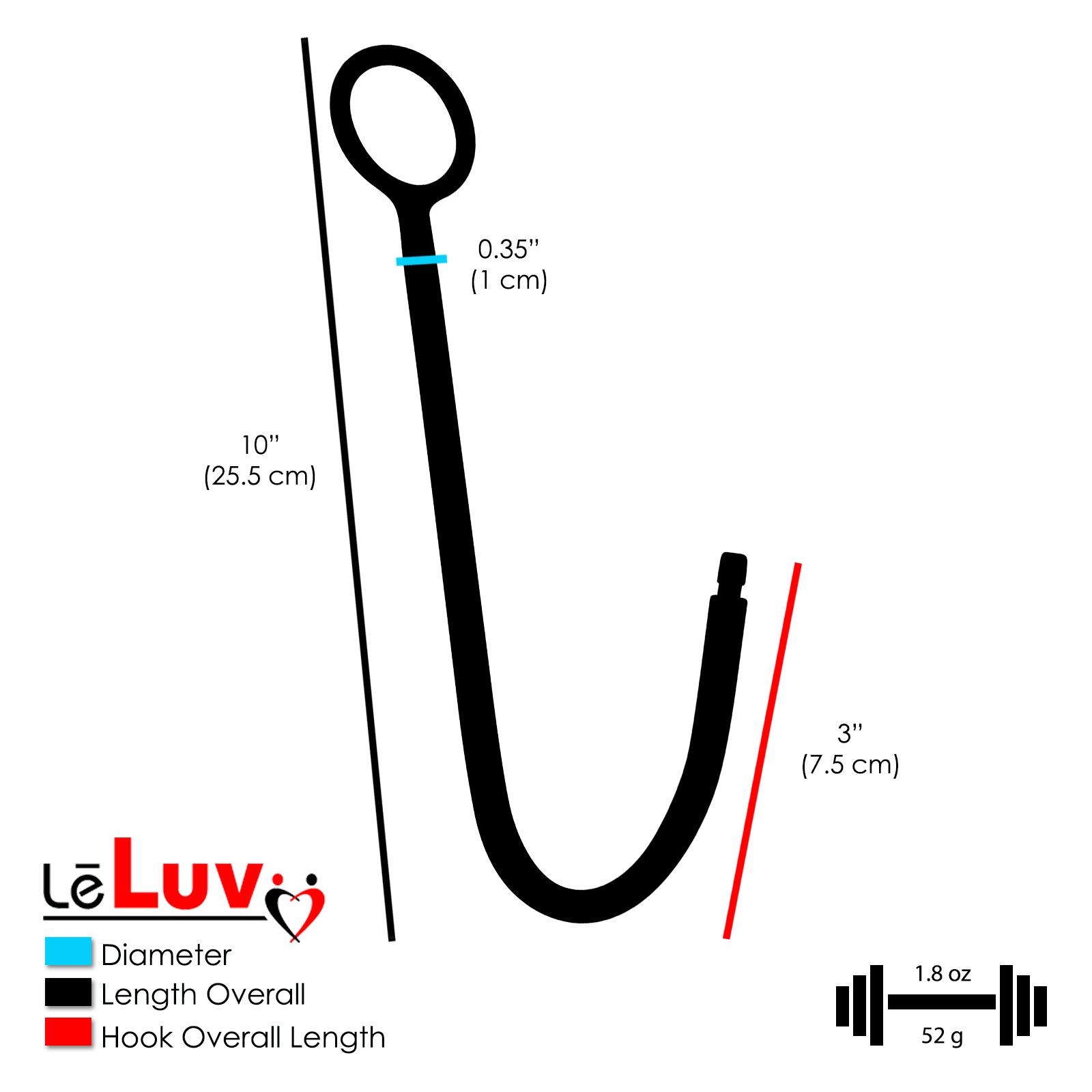 LeLuv Eyro Stainless Steel Anal Hook with Rope Ring and Ball