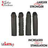 LeLuv 7-Inch Penis Extension Sleeve: Experience Pleasure with Unique Textures - Nodules, Tendrils, Spikes & More!