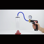 LeLuv Maxi Penis Pump | Black/Grey Handle, Silicone Hose, No Gauge | Round Flange Cylinder