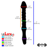 LeLuv Glass 8.5 Inch Double-ended Swirled Slim Shaft Pointed Tips Dildo