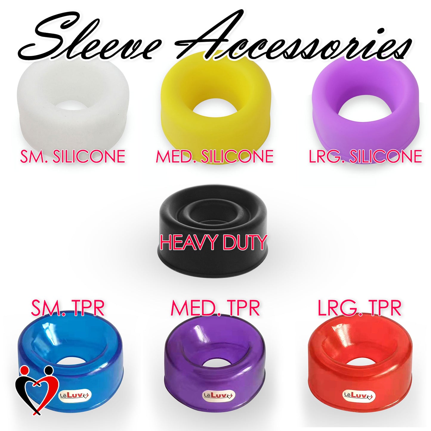 LeLuv EasyOp 2.5" x 4" Penis Head Cylinder with Sleeve Choice - TPR or Silicone