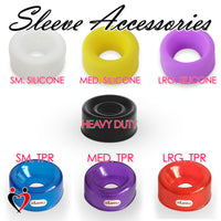 LeLuv EasyOp 2.5" x 4" Penis Head Cylinder with Sleeve Choice - TPR or Silicone