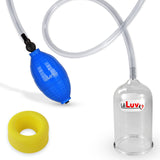 EasyOp Penis Head Pump | Blue BGrip Handle/Clear Hose & Glans Cylinder + Silicone sleeve Medium (Yellow)