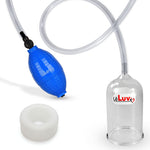 EasyOp Penis Head Pump | Blue BGrip Handle/Clear Hose & Glans Cylinder + Silicone sleeve Small (White)