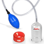 EasyOp Penis Head Pump | Blue BGrip Handle/Clear Hose & Glans Cylinder + TPR sleeve Large (Pink)
