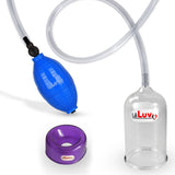 EasyOp Penis Head Pump | Blue BGrip Handle/Clear Hose & Glans Cylinder + TPR sleeve Medium (Purple)
