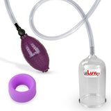 EasyOp Penis Head Pump | Purple BGrip Handle/Clear Hose & Glans Cylinder + Silicone sleeve Large (Purple)
