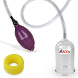 EasyOp Penis Head Pump | Purple BGrip Handle/Clear Hose & Glans Cylinder + Silicone sleeve Medium (Yellow)
