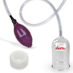 EasyOp Penis Head Pump | Purple BGrip Handle/Clear Hose & Glans Cylinder + Silicone sleeve Small (White)