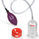 EasyOp Penis Head Pump | Purple BGrip Handle/Clear Hose & Glans Cylinder + TPR sleeve Large (Pink)
