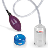 EasyOp Penis Head Pump | Purple BGrip Handle/Clear Hose & Glans Cylinder + TPR sleeve Small (Black)