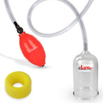 EasyOp Penis Head Pump | Red BGrip Handle/Clear Hose & Glans Cylinder + Silicone sleeve Medium (Yellow)