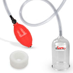 EasyOp Penis Head Pump | Red BGrip Handle/Clear Hose & Glans Cylinder + Silicone sleeve Small (White)