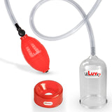 EasyOp Penis Head Pump | Red BGrip Handle/Clear Hose & Glans Cylinder + TPR sleeve Large (Pink)