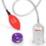 EasyOp Penis Head Pump | Red BGrip Handle/Clear Hose & Glans Cylinder + TPR sleeve Medium (Purple)