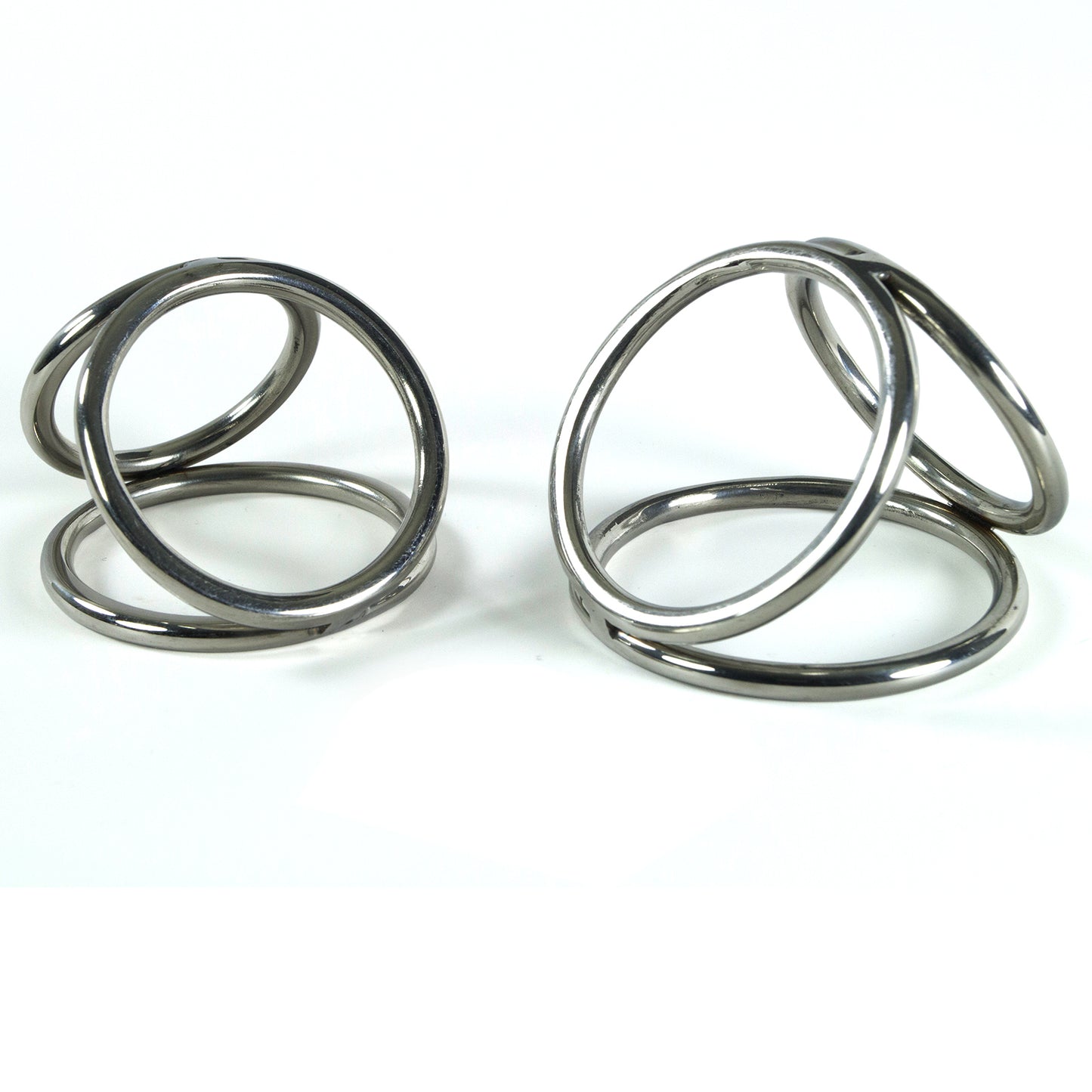 Leluv Triple Loop Cock & Ball Rings Stainless Steel CBT Bondage