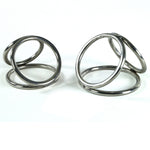 Leluv Triple Loop Cock & Ball Rings Stainless Steel CBT Bondage