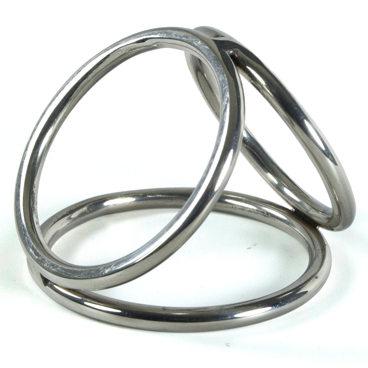Leluv Triple Loop Cock & Ball Rings Stainless Steel CBT Bondage