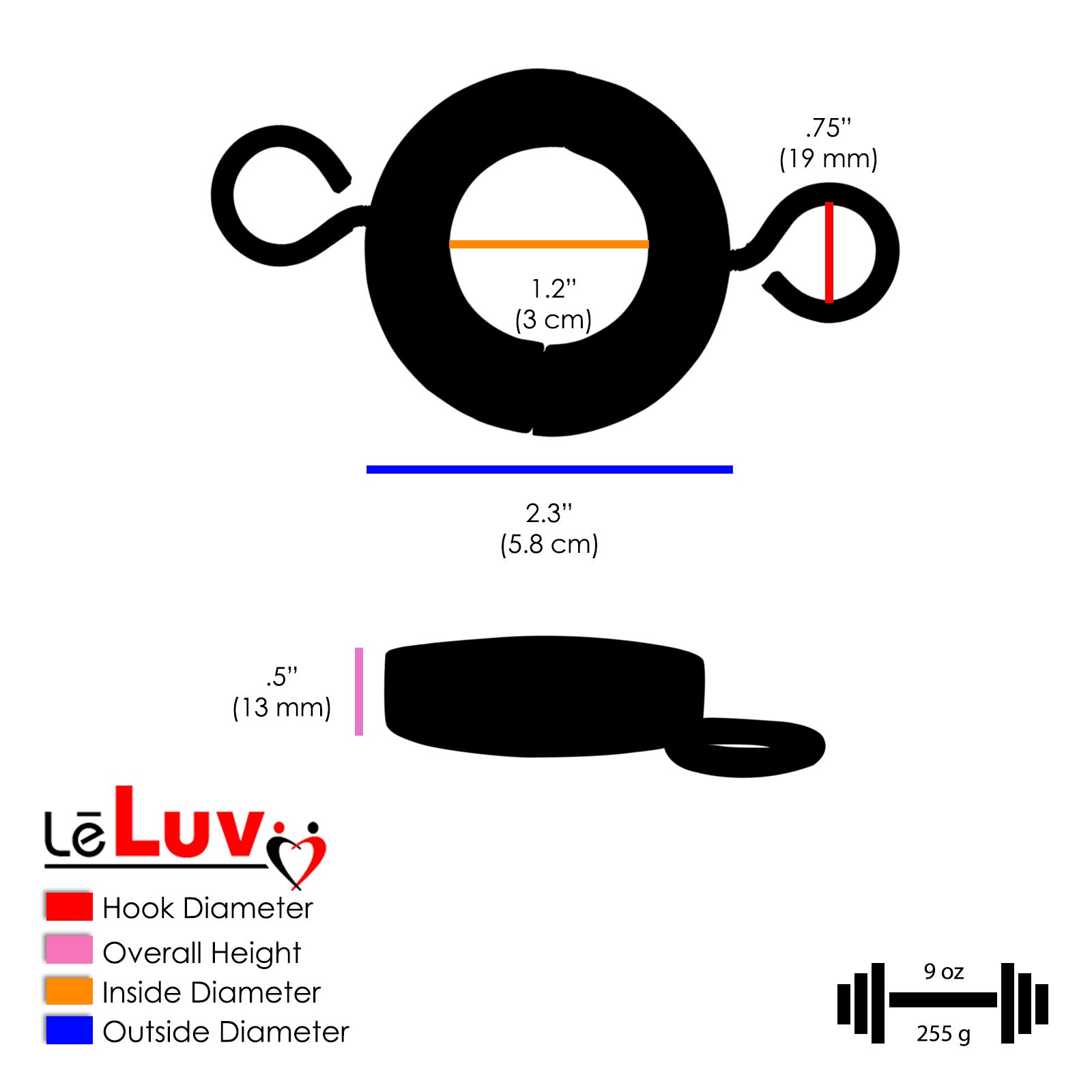 CBT Cock Ring Testicle Scrotum Stretcher w/ Eye Hooks | Stainless Steel