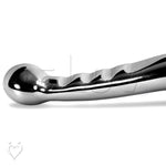 Dildo Stainless Steel Double Ended Curved Ribbed