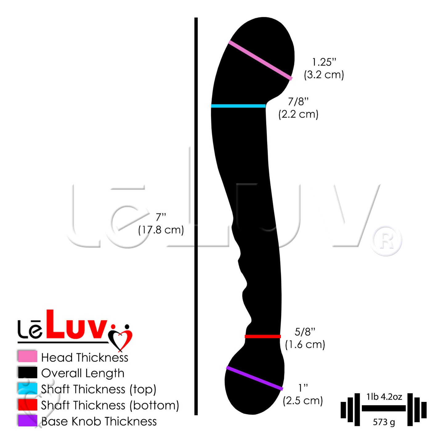 Dildo Stainless Steel Double Ended Curved Ribbed