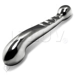 Dildo Stainless Steel Double Ended Curved Ribbed