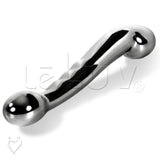 Dildo Stainless Steel Double Ended Curved Ribbed
