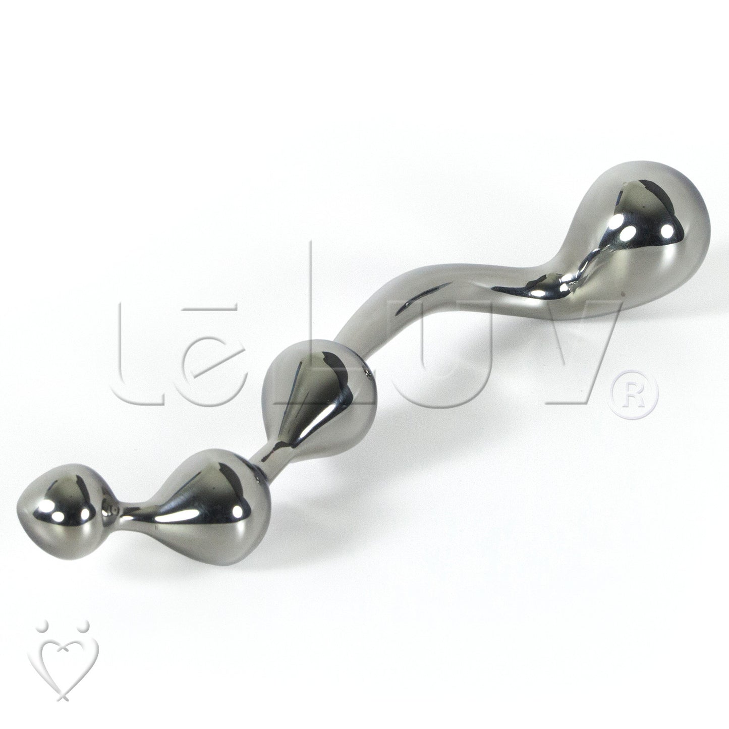 Dildo Kinky Wand Solid Stainless Steel Beaded Curved