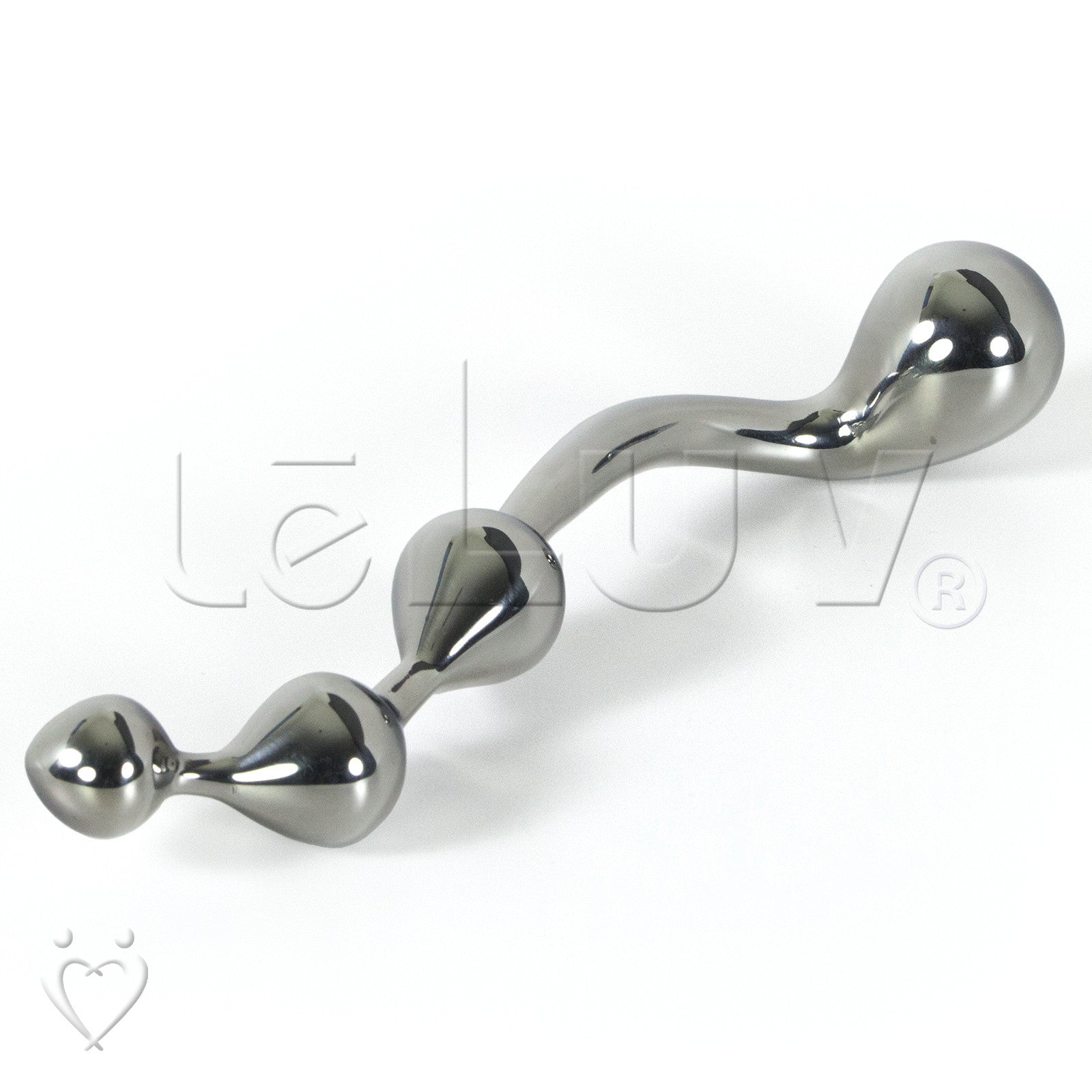 Dildo Kinky Wand Solid Stainless Steel Beaded Curved