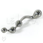 Dildo Kinky Wand Solid Stainless Steel Beaded Curved