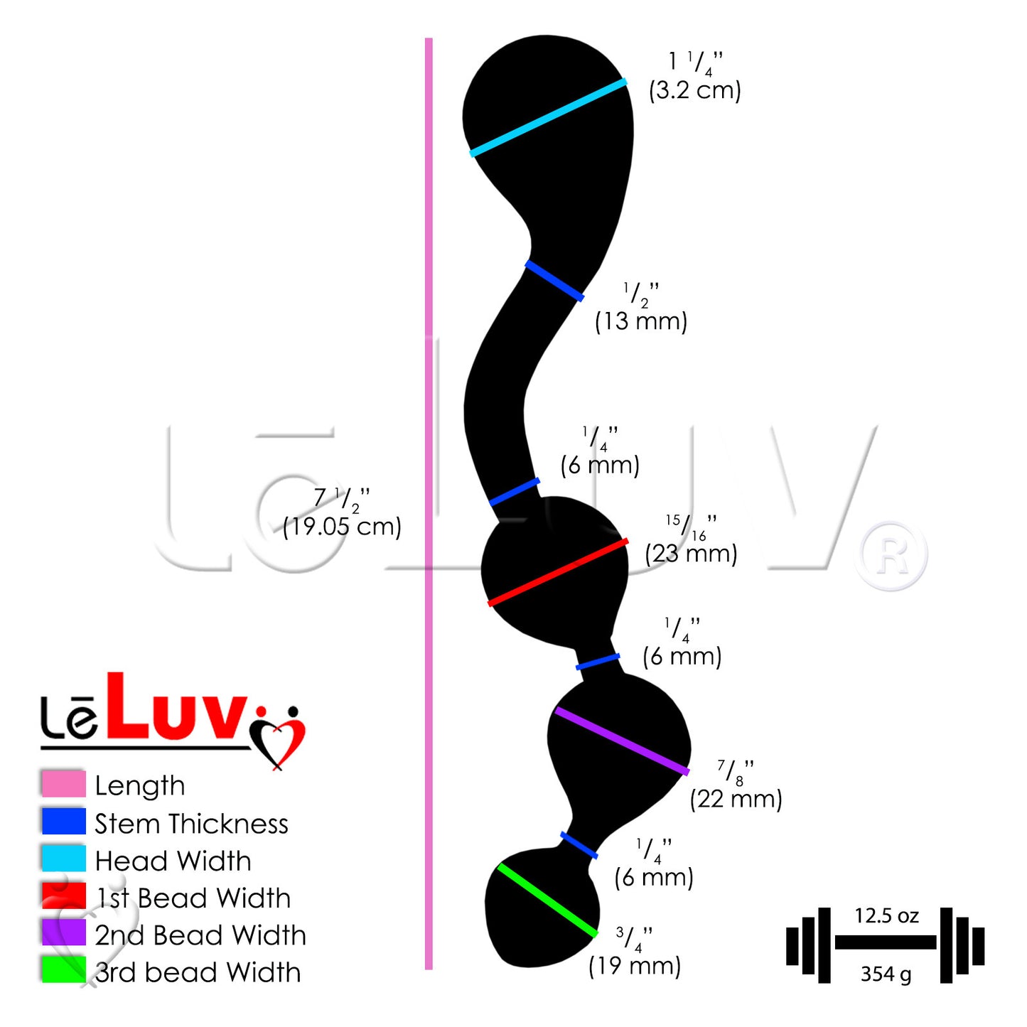 Dildo Kinky Wand Solid Stainless Steel Beaded Curved