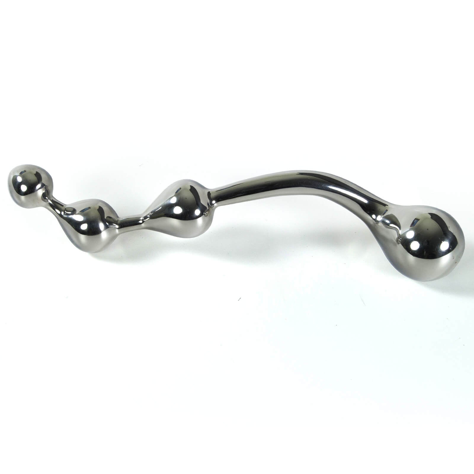 Dildo Kinky Wand Solid Stainless Steel Beaded Curved