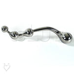 Dildo Kinky Wand Solid Stainless Steel Beaded Curved
