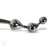 Dildo Kinky Wand Solid Stainless Steel Beaded Curved