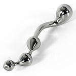 Dildo Kinky Wand Solid Stainless Steel Beaded Curved