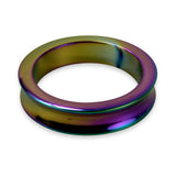 Imperator Cock Ring Stainless Steel Concave Edge Rainbow Plasma Coated (Rainbow) ID 54 mm (2.13")
