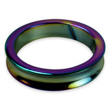 Imperator Cock Ring Stainless Steel Concave Edge Rainbow Plasma Coated (Rainbow) ID 62 mm (2.44")