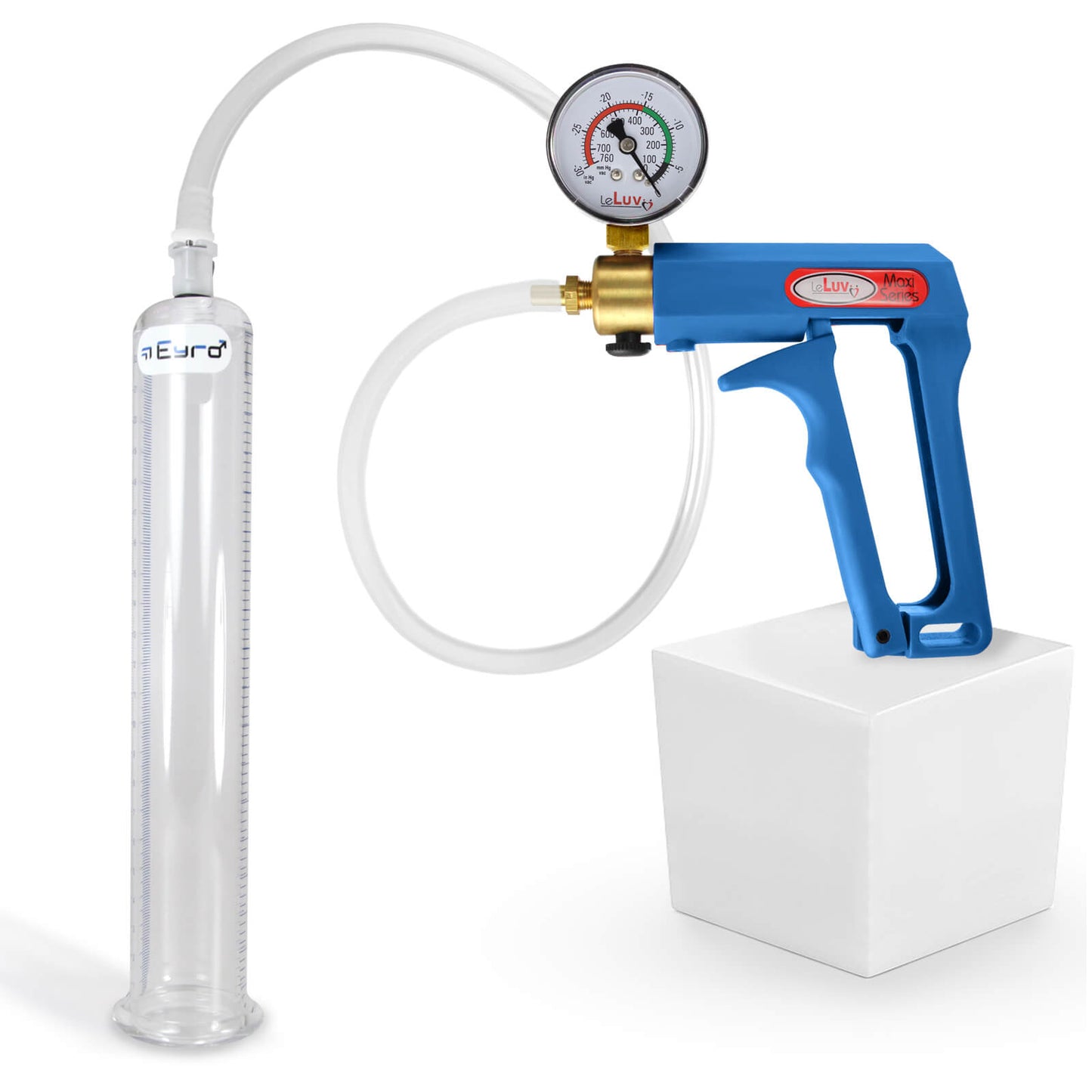 LeLuv MAXI Penis Pump Blue/Purple Handle | 9"/12" Length x Diameter 1.35"-5.00"