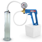 LeLuv Maxi Blue Handle Clear Hose | Penis Pump 9"/12" Length | WIDE FLANGE Cylinder
