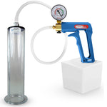 LeLuv Maxi Blue Handle Clear Hose | Penis Pump 9"/12" Length | WIDE FLANGE Cylinder