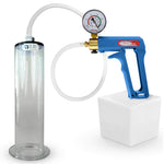 LeLuv Maxi Blue Handle Clear Hose | Penis Pump 9"/12" Length | WIDE FLANGE Cylinder